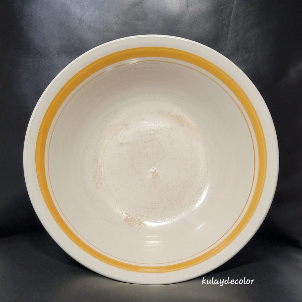 Vintage Stoneware Prinetti 9" Bowl Gold Orange Band Ring Stripe Replacement